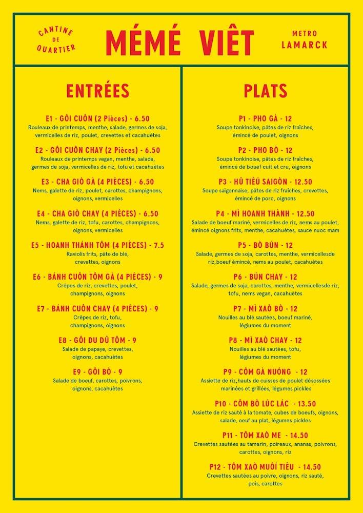 Mémé Viet - Menu Image 3